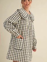 Load image into Gallery viewer, Collared Plaid Mini Dress