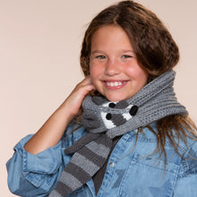 Load image into Gallery viewer, Kids Knitted Raccoon Scarf - For ages 5-12 Y