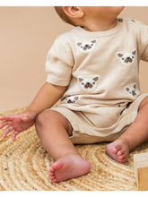 Load image into Gallery viewer, Frenchie Dog Jacquard Knit Baby Romper (Organic Cotton)