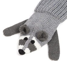Load image into Gallery viewer, Kids Knitted Raccoon Scarf - For ages 5-12 Y