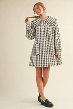 Load image into Gallery viewer, Collared Plaid Mini Dress