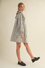 Load image into Gallery viewer, Collared Plaid Mini Dress