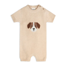 Load image into Gallery viewer, Organic Puppy Applique 3D Knit Romper