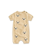 Load image into Gallery viewer, Frenchie Dog Jacquard Knit Baby Romper (Organic Cotton)