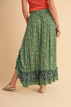 Load image into Gallery viewer, Green Floral Maxi Skirt
