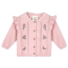 Load image into Gallery viewer, Organic Embroidered Bouquet Baby Cardi
