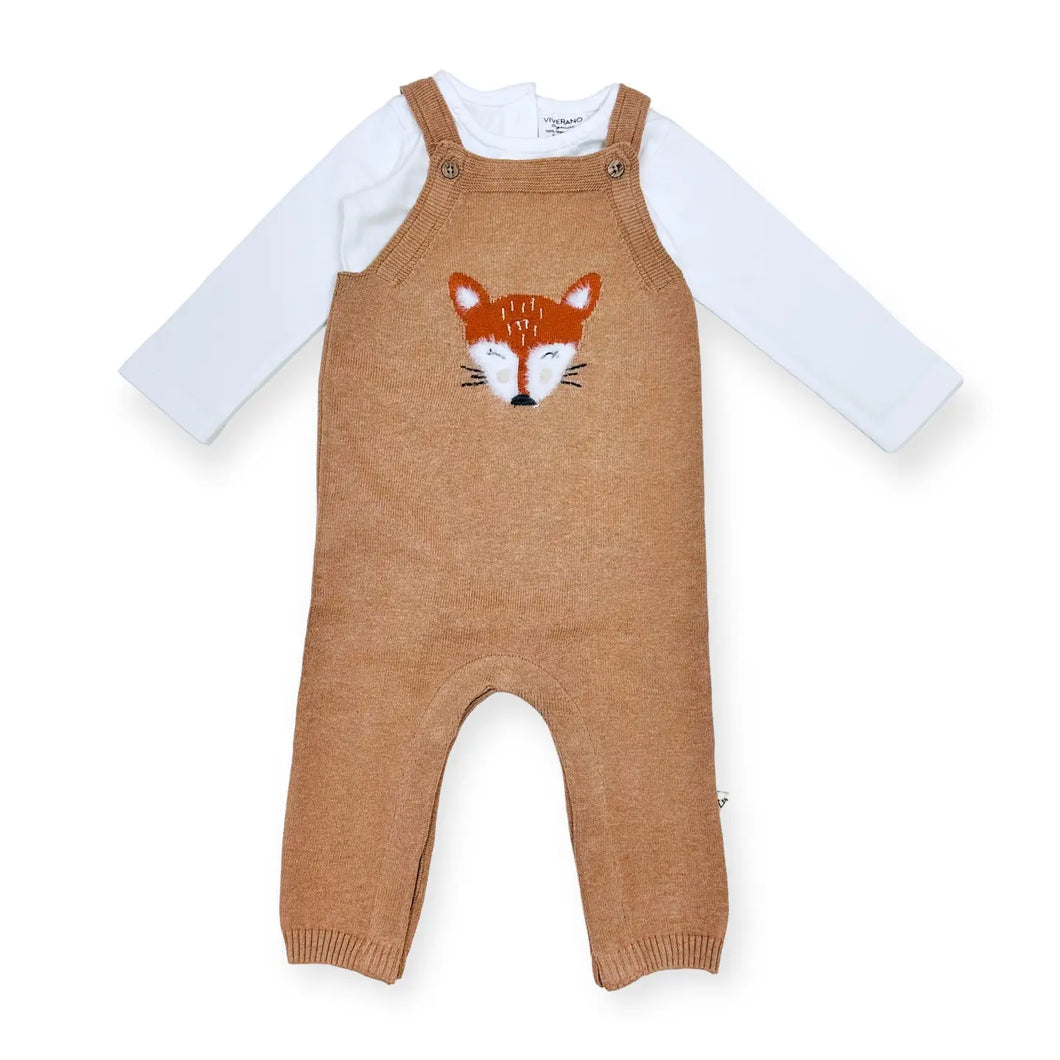 Organic Fox Overall & Bodysuit Set