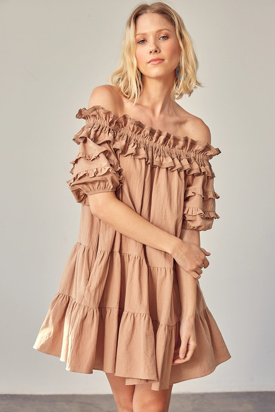 Off Shoulder Tiered Dress