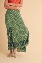 Load image into Gallery viewer, Green Floral Maxi Skirt
