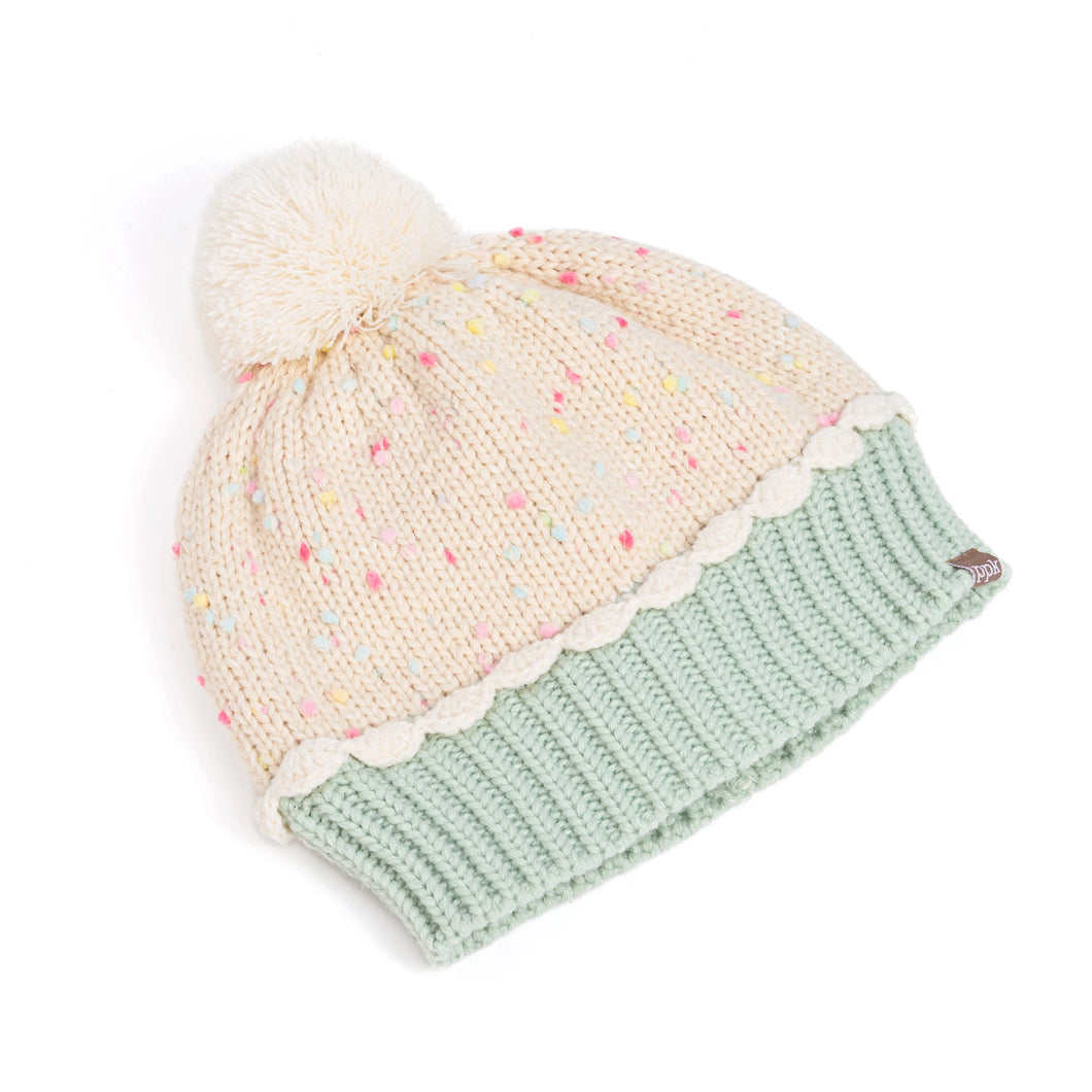 Girls Pastel Cupcake Knit Winter Hat