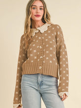 Load image into Gallery viewer, Crochet Collar Sweater Cardi
