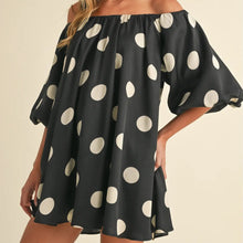 Load image into Gallery viewer, Puff Sleeve Polka Dot Mini Dress
