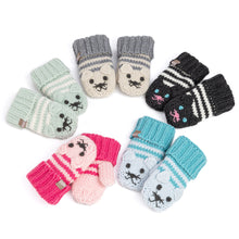 Load image into Gallery viewer, Kids Knit Cat Mittens - For ages 3-12 Y
