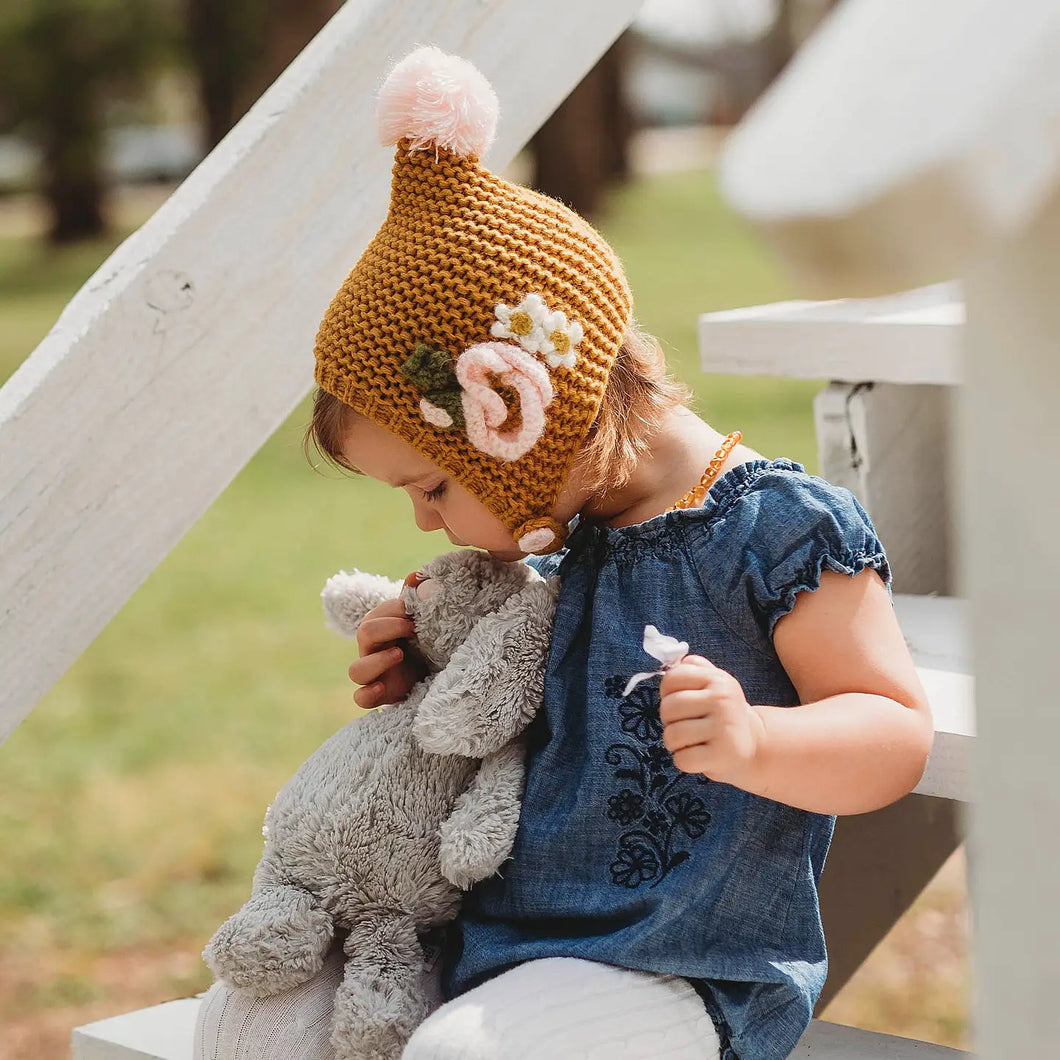 Gold Poppy Baby Bonnet