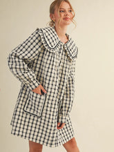 Load image into Gallery viewer, Collared Plaid Mini Dress
