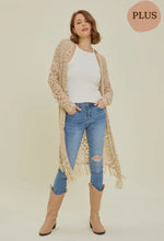Load image into Gallery viewer, Curvy Western Fringe Soft Knit Cardigan
