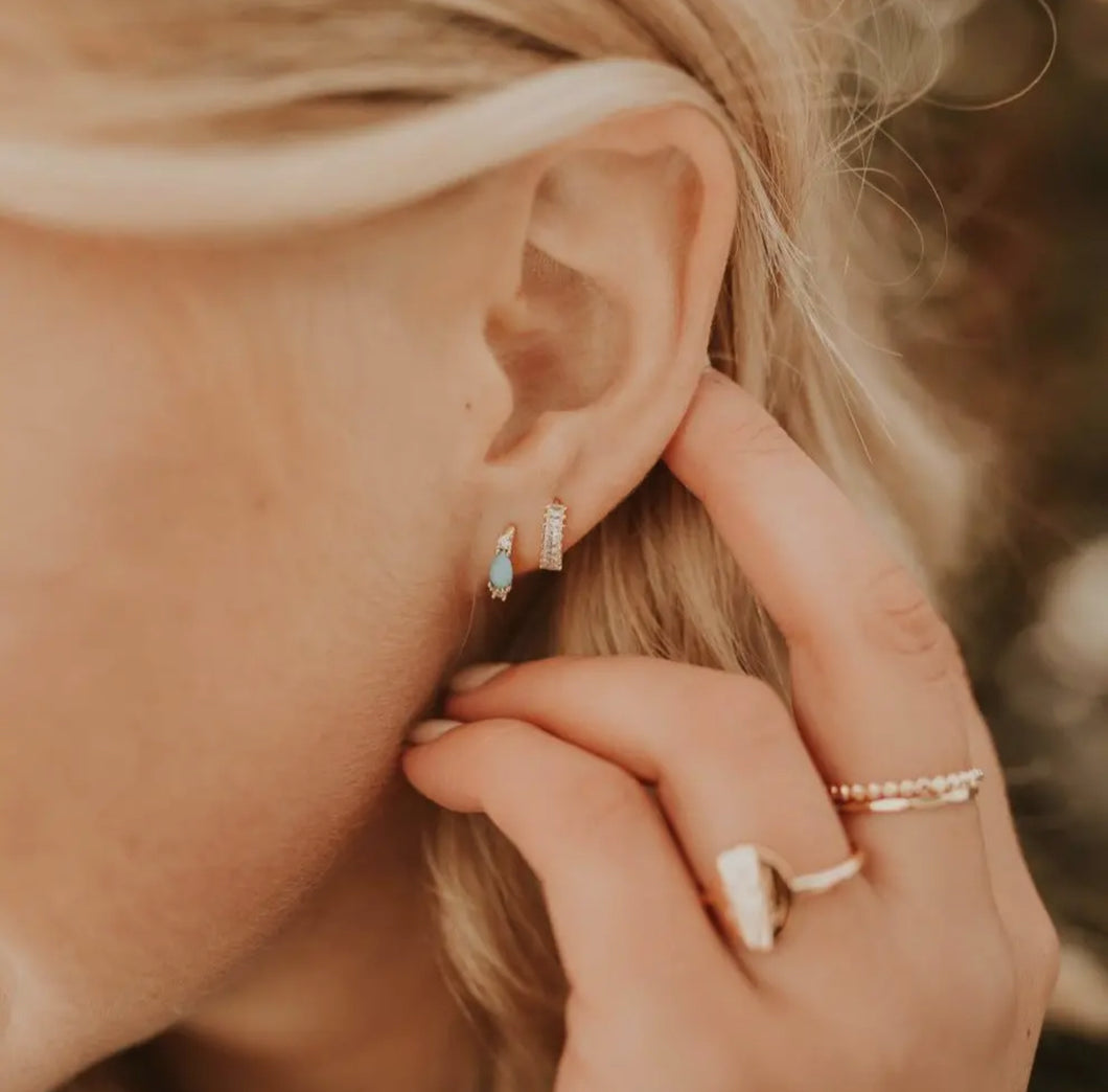 Turquoise Dainty Hoops