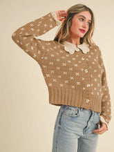 Load image into Gallery viewer, Crochet Collar Sweater Cardi
