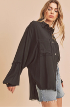 Load image into Gallery viewer, Delilah Black Button-Down

