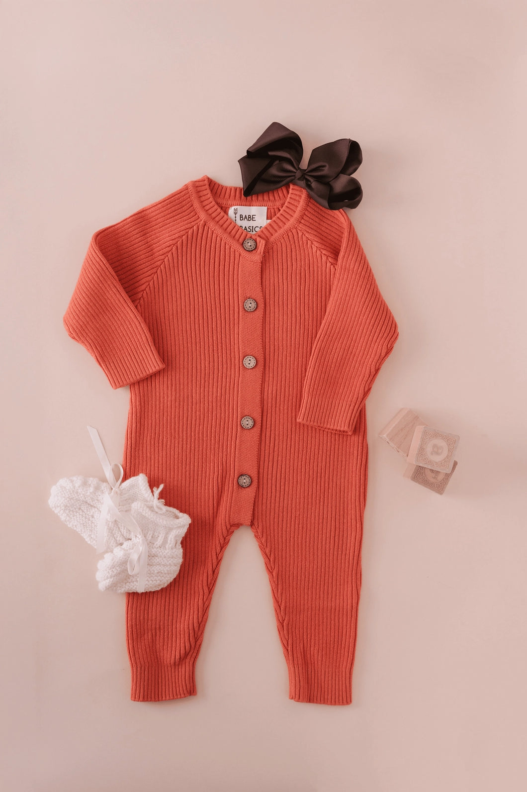 Pumpkin Spice Ribbed Romper