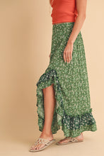 Load image into Gallery viewer, Green Floral Maxi Skirt
