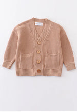Load image into Gallery viewer, Kids Coffee Pocket Cardigan
