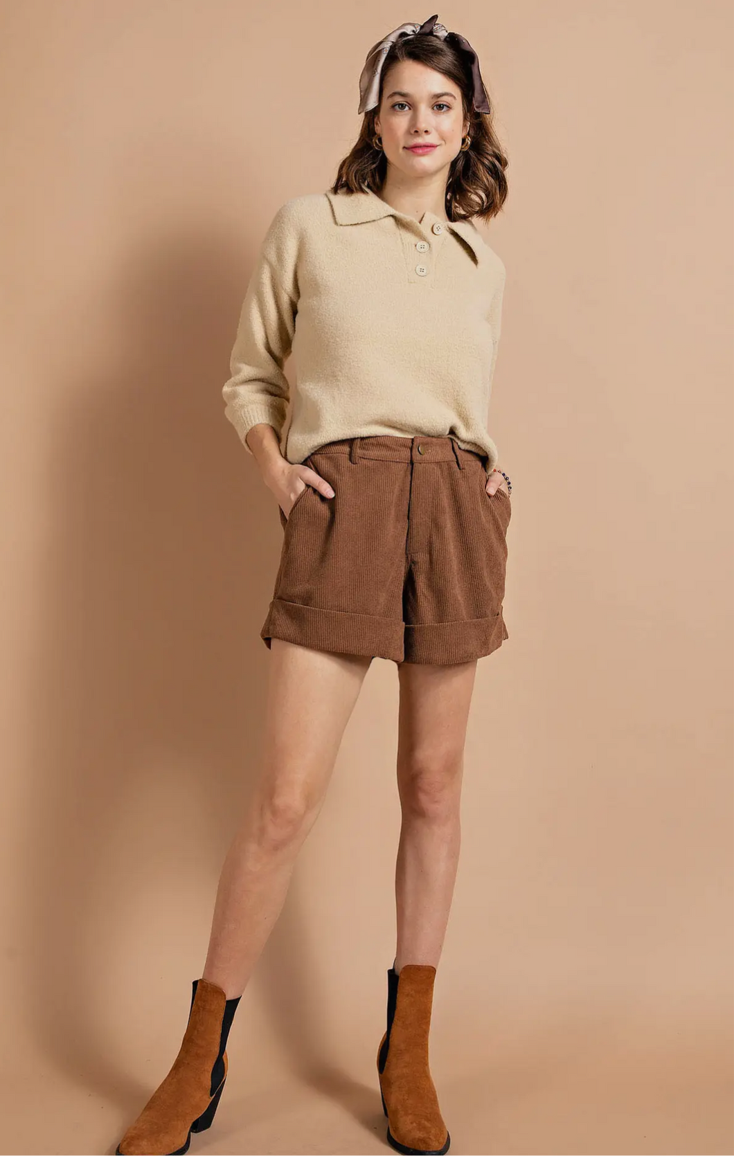 Corduroy Boyfriend Shorts