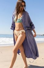 Load image into Gallery viewer, Purple Embroidered Kimono
