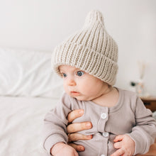 Load image into Gallery viewer, Oatmeal Peak Knit Beanie
