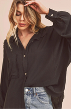 Load image into Gallery viewer, Delilah Black Button-Down
