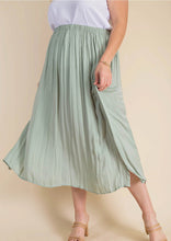 Load image into Gallery viewer, Curvy Sage A-Line Skirt with Side Pockets
