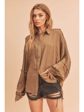 Load image into Gallery viewer, Delilah Mocha Button-Down
