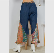 Load image into Gallery viewer, Boho Flare Denim pants with Patchwork
