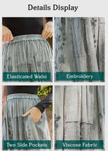 Load image into Gallery viewer, Women Patchwork Embroidered Maxi
Skirt with Side Pockets
