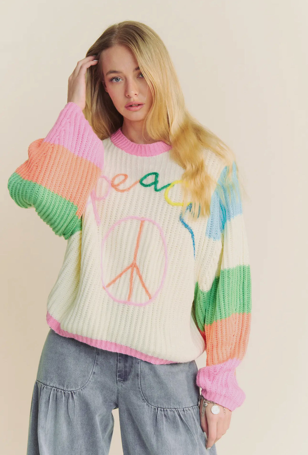 Peace chunky colorful knit