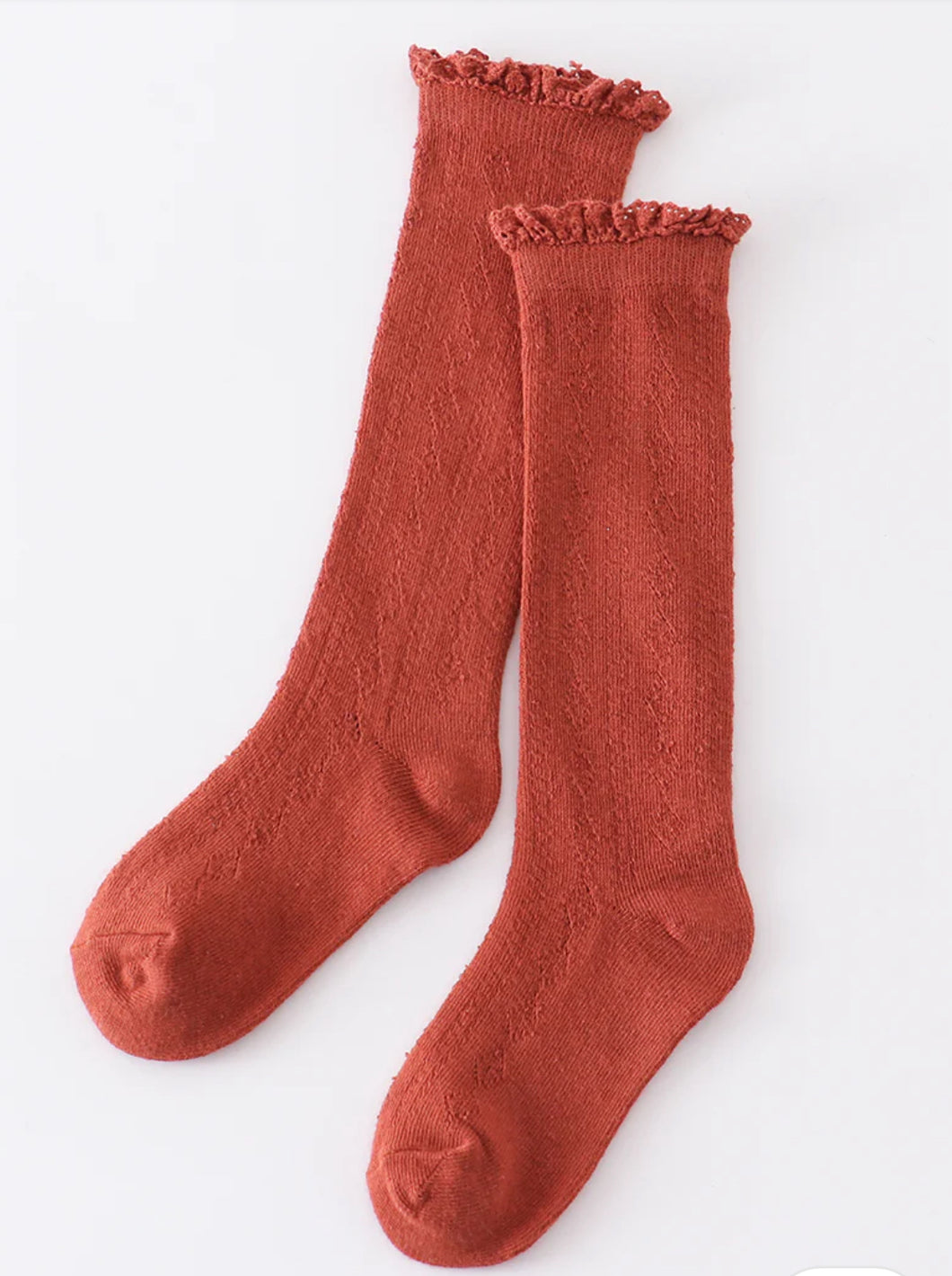 Carmel Knit Lace Knee High Socks