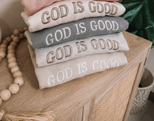 Load image into Gallery viewer, God is Good embroidered crew
