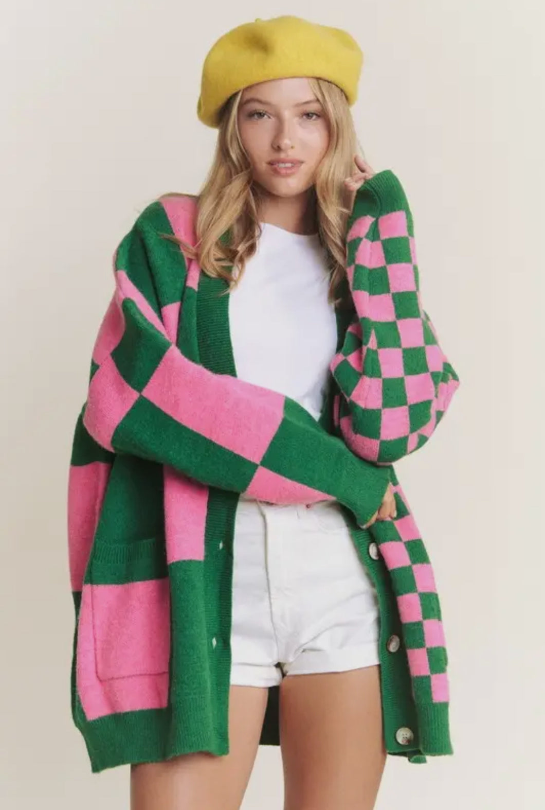 Pink & Green Cardigan