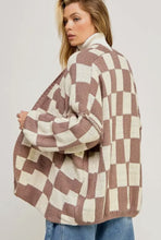 Load image into Gallery viewer, Checkered Drop Shoulder Cardi
