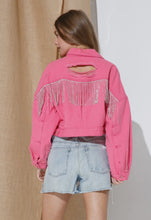 Load image into Gallery viewer, Hot pink rhinestone jacket
