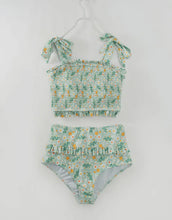 Load image into Gallery viewer, Mama + me green wildflower swim
