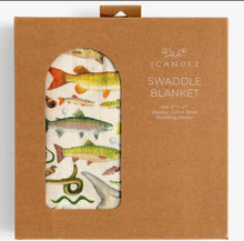 Load image into Gallery viewer, Freshwater Fish Baby Muslin Swaddle Blanket
