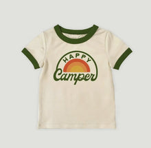 Load image into Gallery viewer, Youth Happy Camper Vintage Ringer Tee
