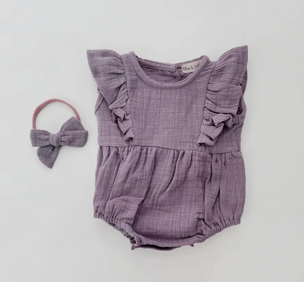 Lilac Romper + Bow