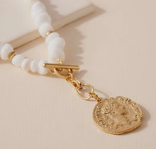 Load image into Gallery viewer, Beaded Coin Pendant Necklace
