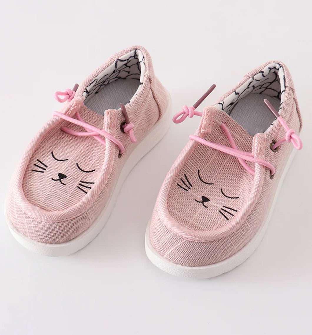 SALE Pink cat slip on shoes