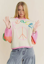 Load image into Gallery viewer, Peace chunky colorful knit
