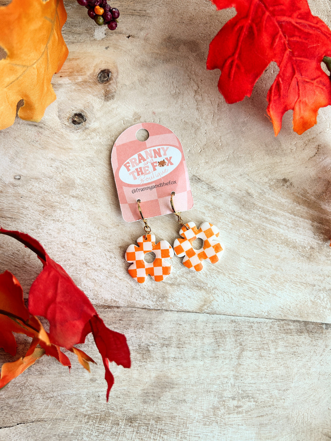 Orange Checkered Floral Huggies