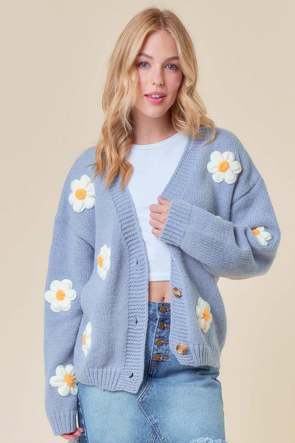 Blue Flower Cardi