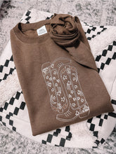Load image into Gallery viewer, Embroidered Cowgirl Boots Crew
